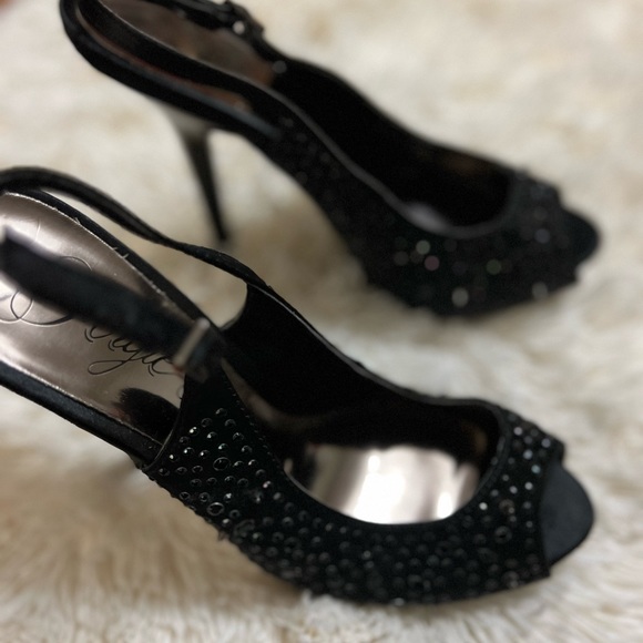 Unworn! Black rhinestone heels - Picture 2 of 4
